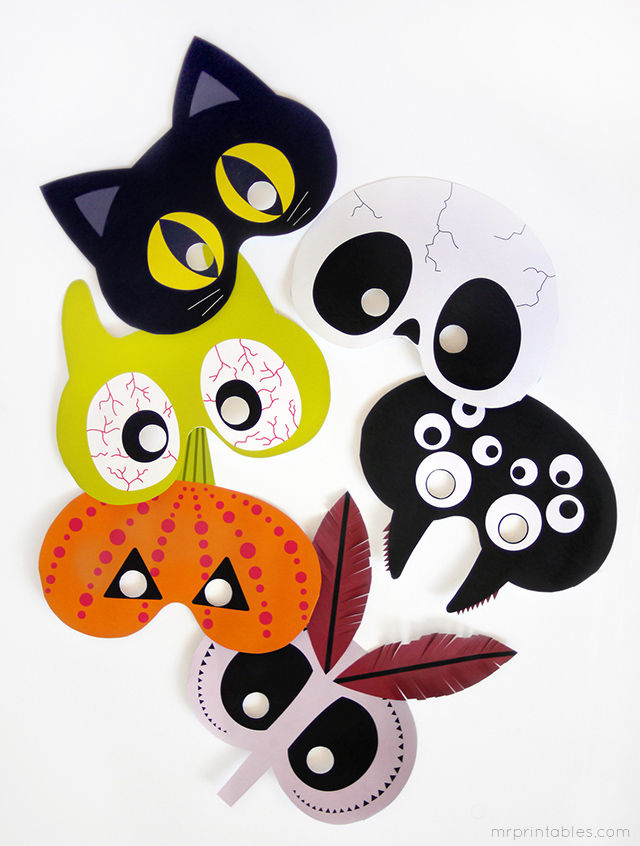 Printable halloween masks