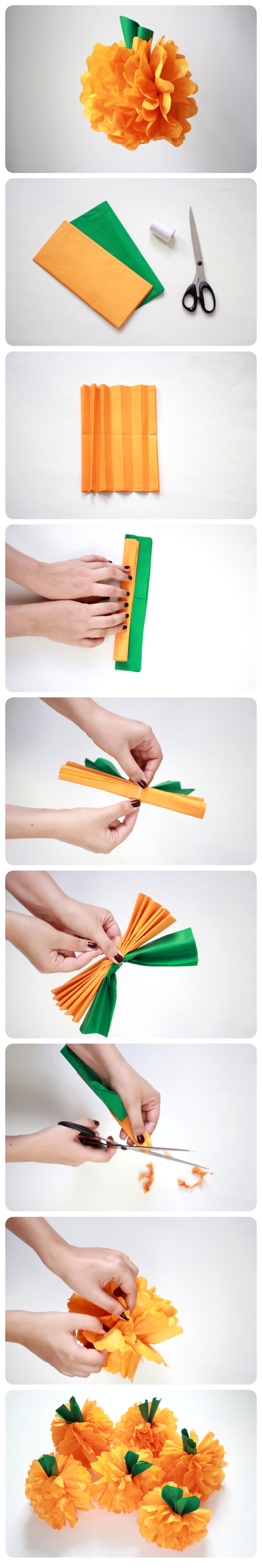 DIY Pumpkin PomPoms