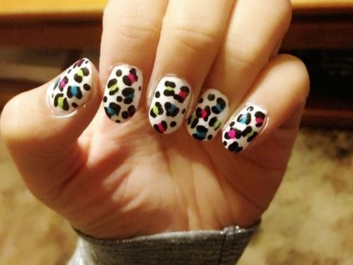 Colored animal print nails Colored animal print nails