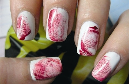 Halloween Bloody Fingerprint Nails