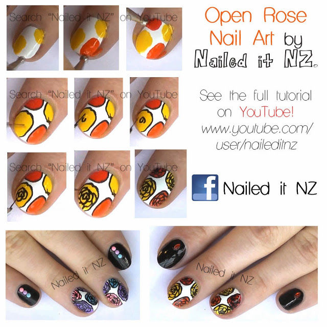 Autumn Rose Nail Art