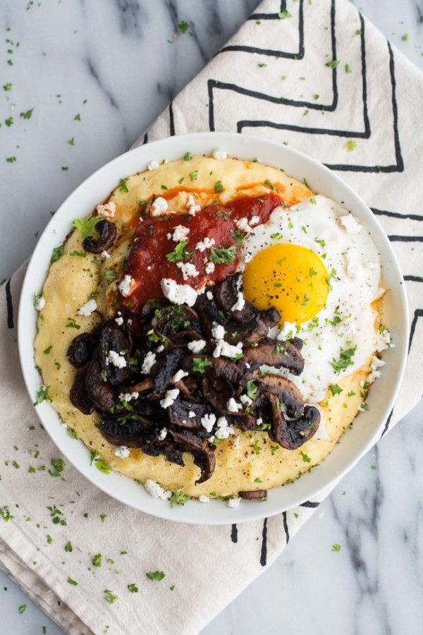 Polenta with caramelized mushrooms