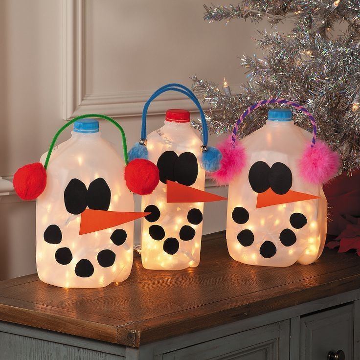 Snowmen Milk Jugs