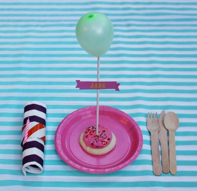 Birthday Cookie Balloon Placecards