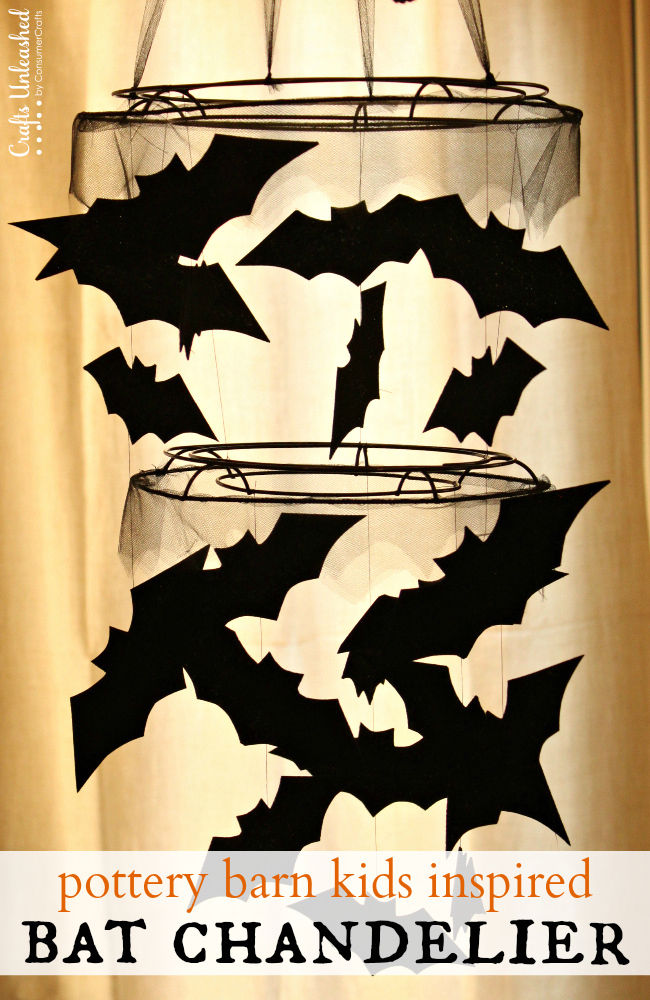 DIY Halloween Bat Chandelier