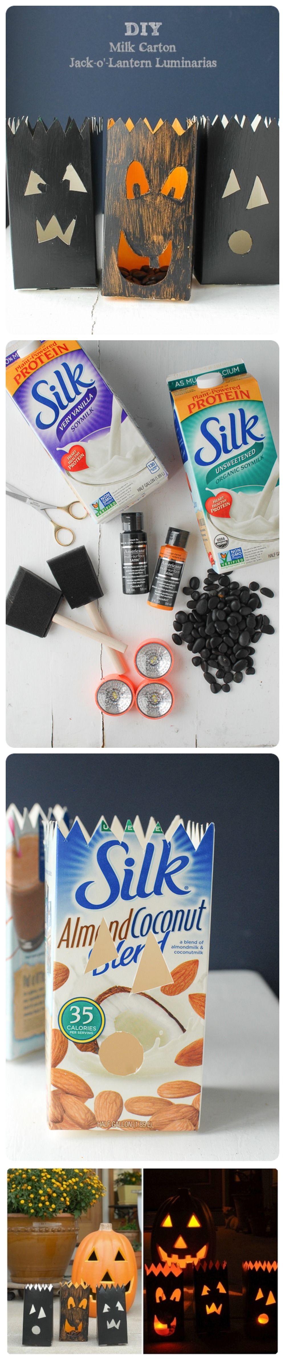 DIY Milk Carton Jack O Lantern Luminaries