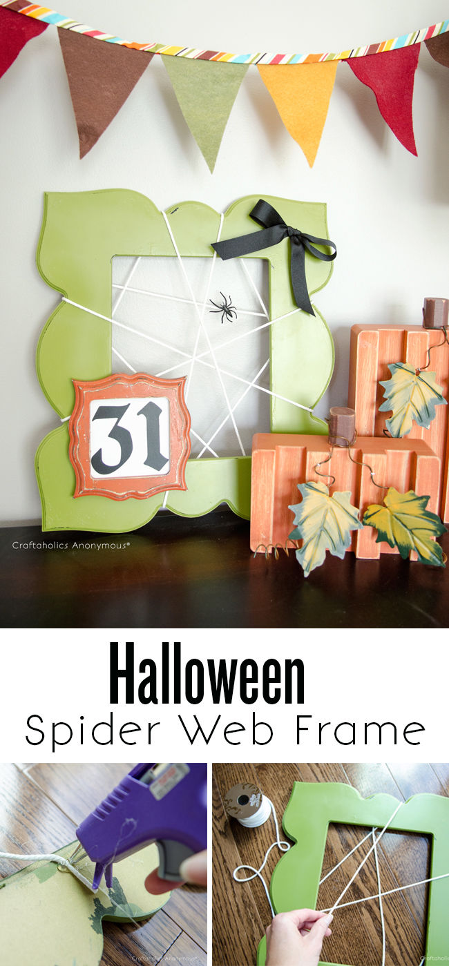 Spooky DIY Spider Web Frame Tutorial