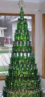 Glass bottle christmas tree
