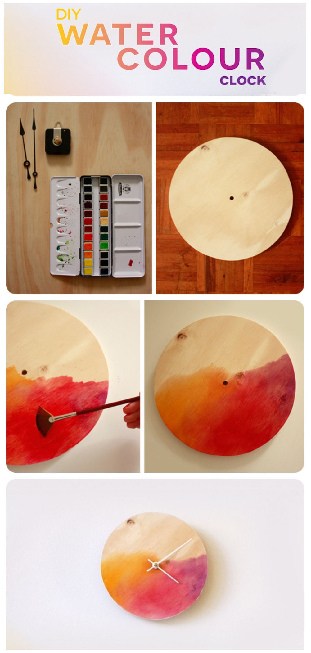 DIY Water colour clock