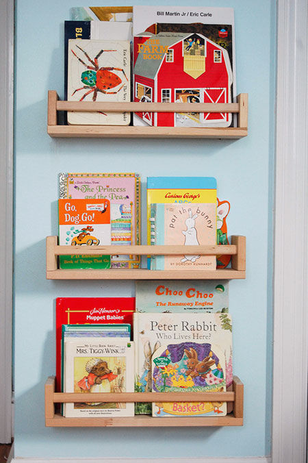 Bookshelves made from spice racks Bookshelves made from spice racks