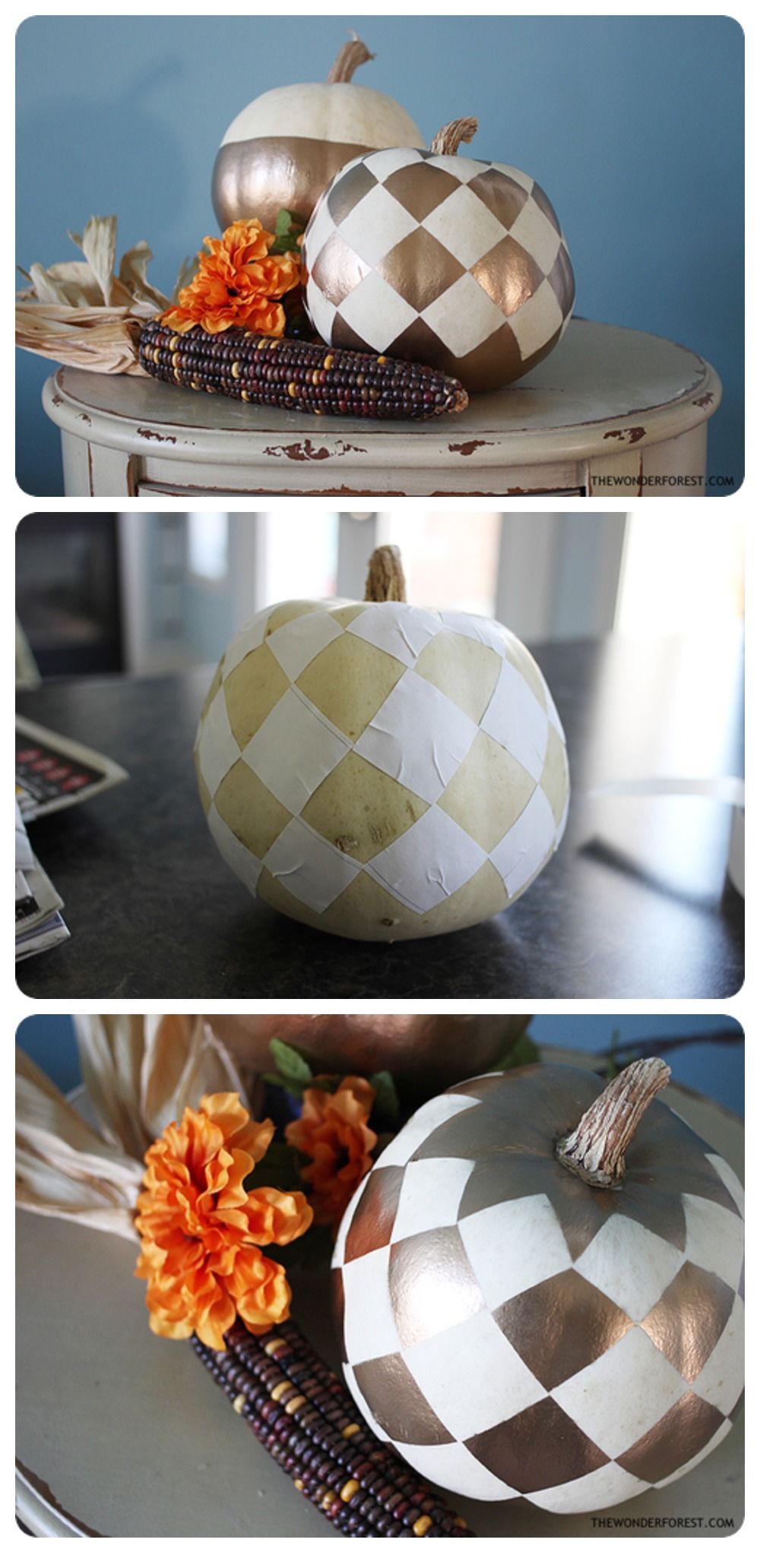 Pumpkin checkered gold