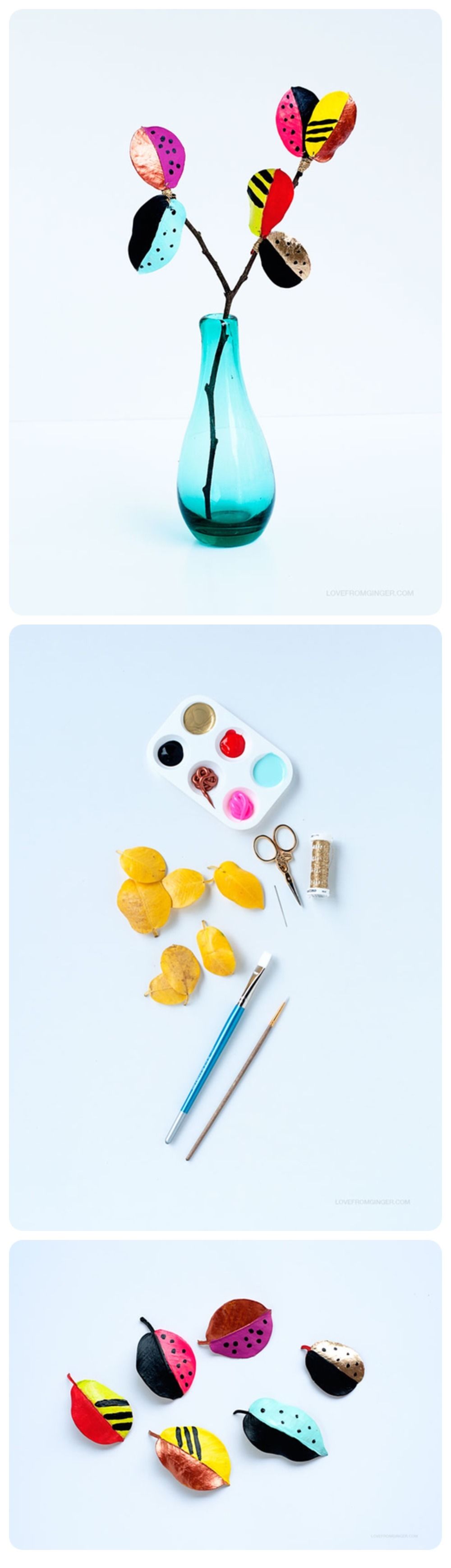 DIY Painted Fall Leaves