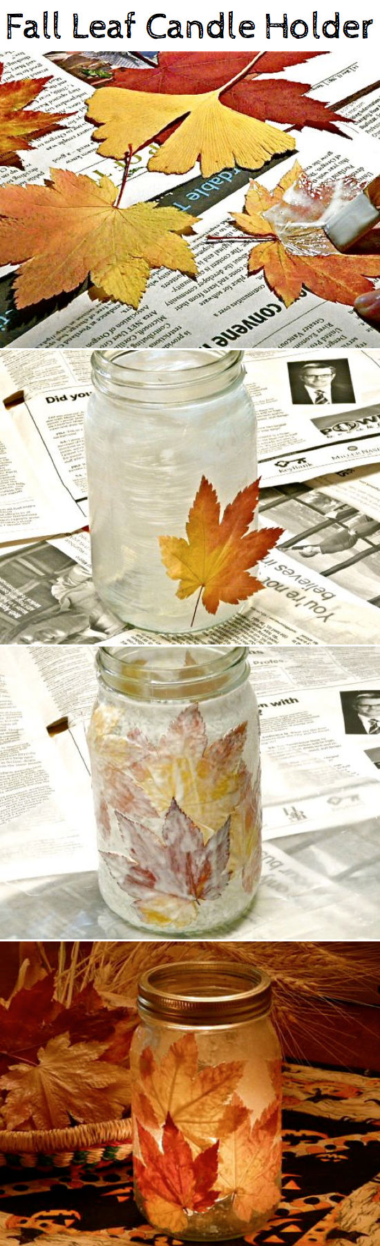 DIY Fall Leaf Candle Holder DIY Fall Leaf Candle Holder