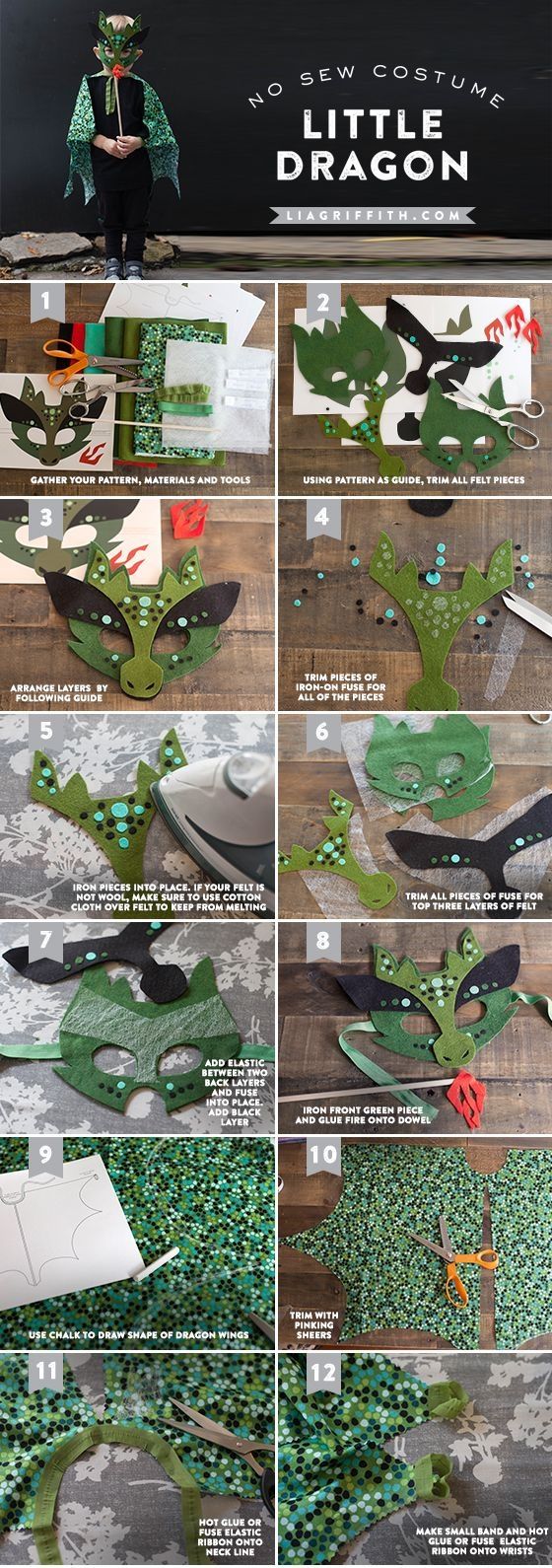 DIY No Sew Halloween Dragon Costume