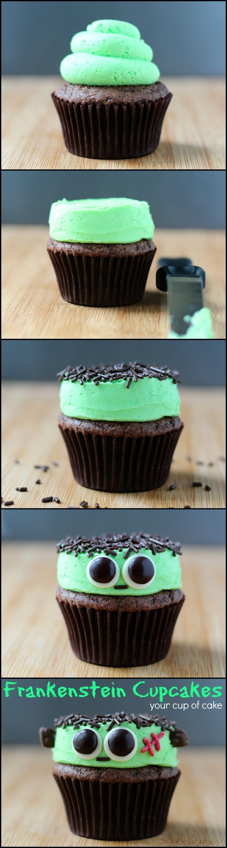 DIY Frankenstein Cupcakes