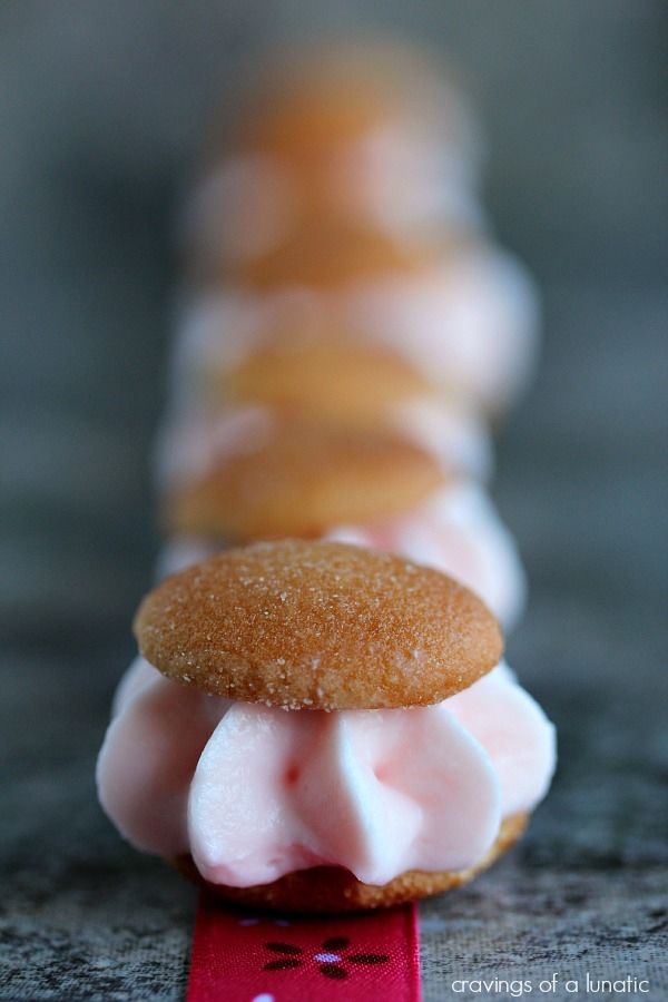Pink lemonade miniature ice cream sandwiches
