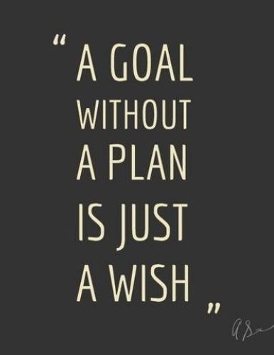 A goal without a plan is just a wish A goal without a plan is just a wish
