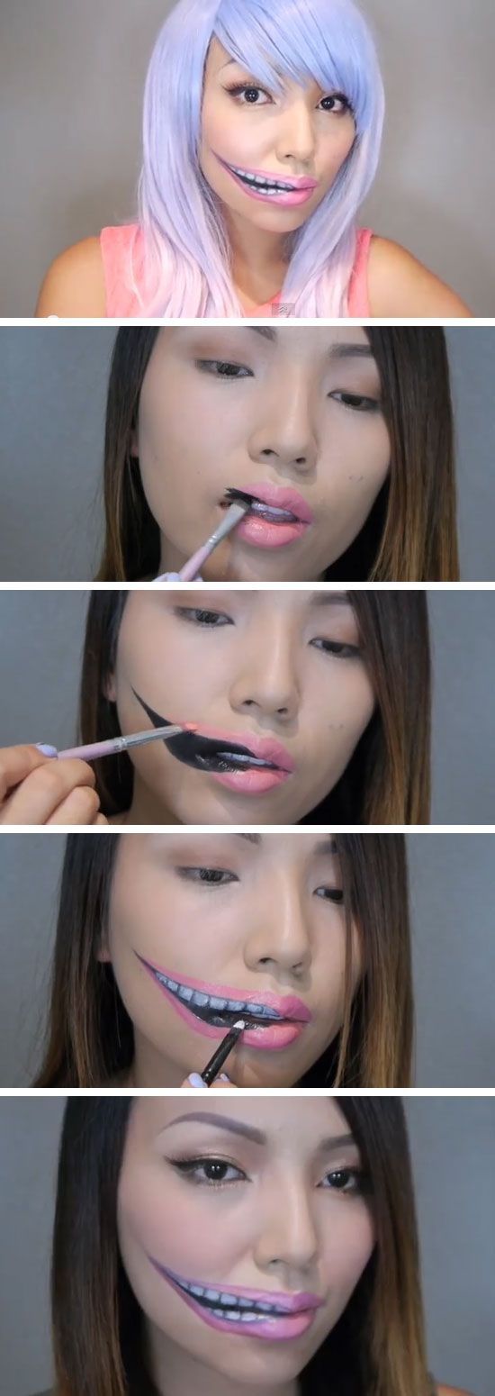 Creepy Side Smile Halloween Makeup Creepy Side Smile Halloween Makeup
