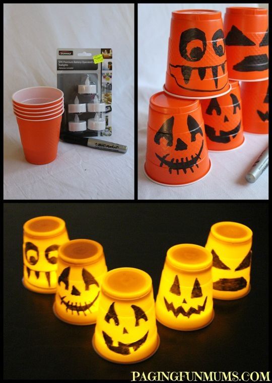 Paper Cup jack O Lanterns
