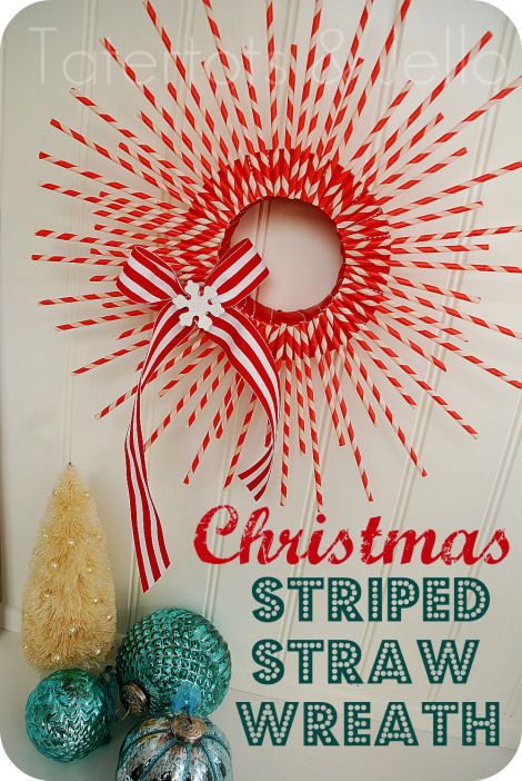 Christmas Striped Straw Wreath Christmas Striped Straw Wreath