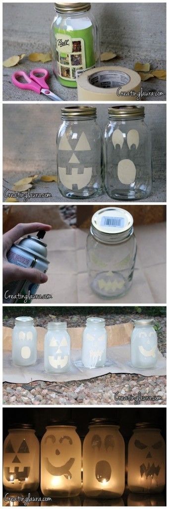 DIY Mason Jack Jack O Lanterns