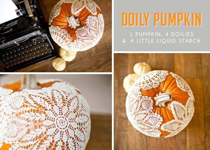 DIY Halloween Doily Pumpkin