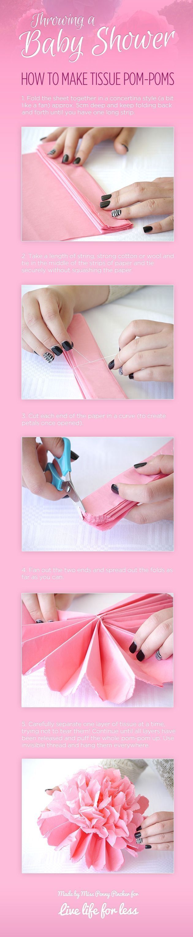 DIY Baby Shower Pom Poms DIY Baby Shower Pom Poms