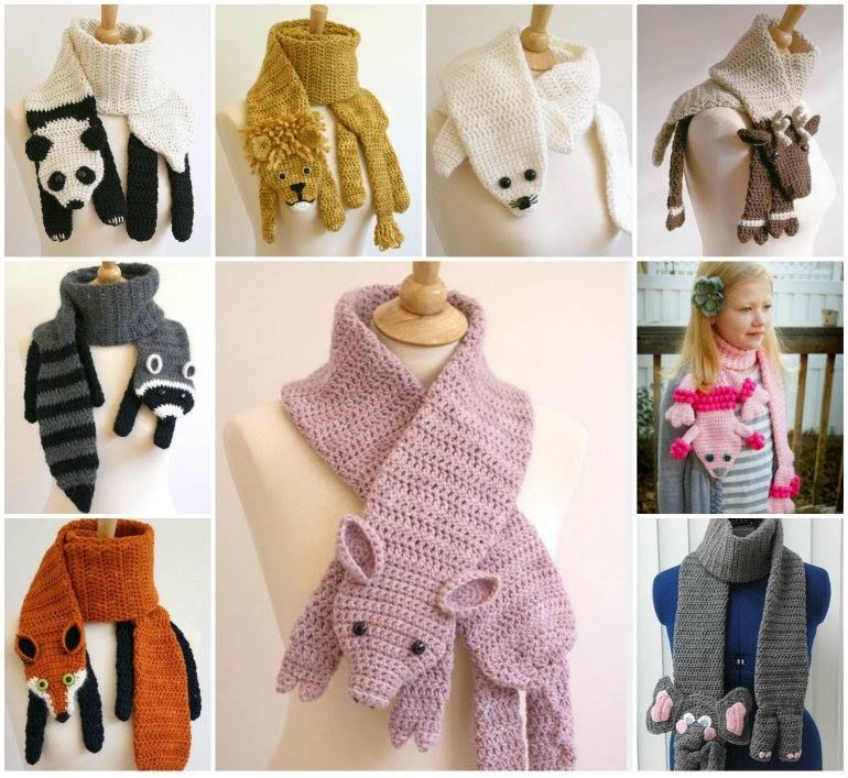 Crochet Animal Scarves