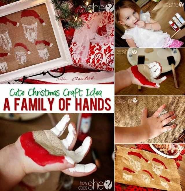 A family of santa hands A family of santa hands