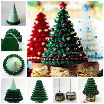 DIY Ribbon Kanzashi Christmas Tree DIY Ribbon Kanzashi Christmas Tree