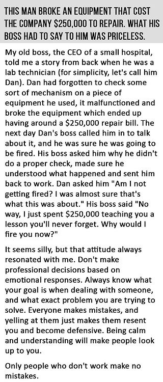 A priceless boss response