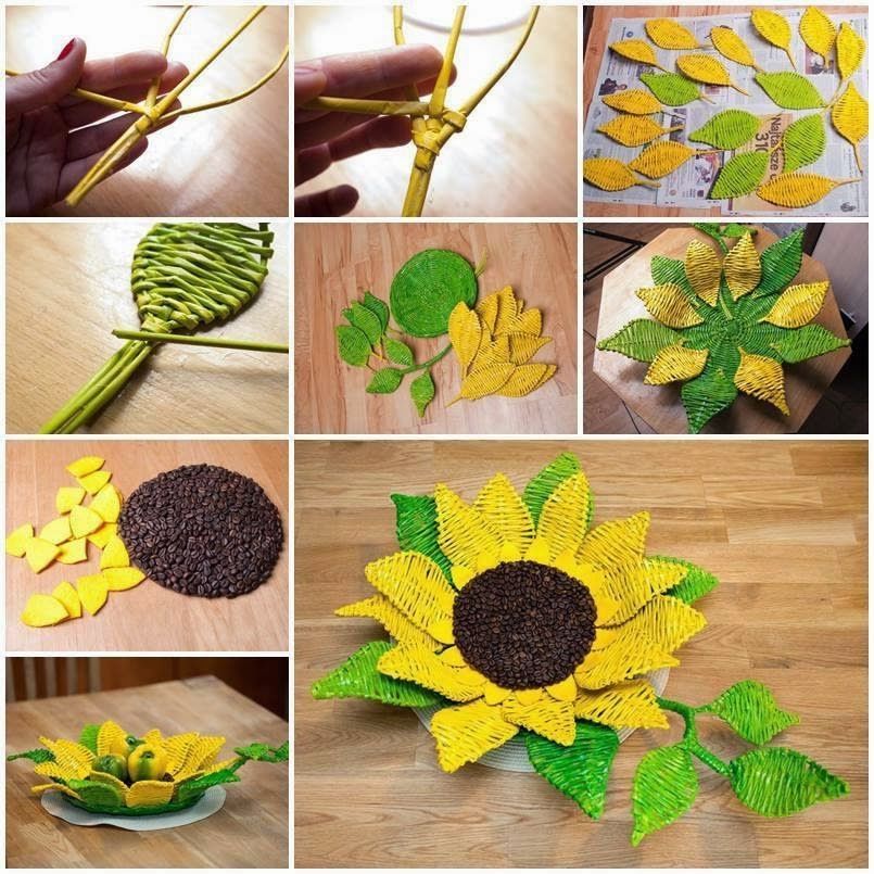 DIY Woven Paper Sunflower Tray DIY Woven Paper Sunflower Tray
