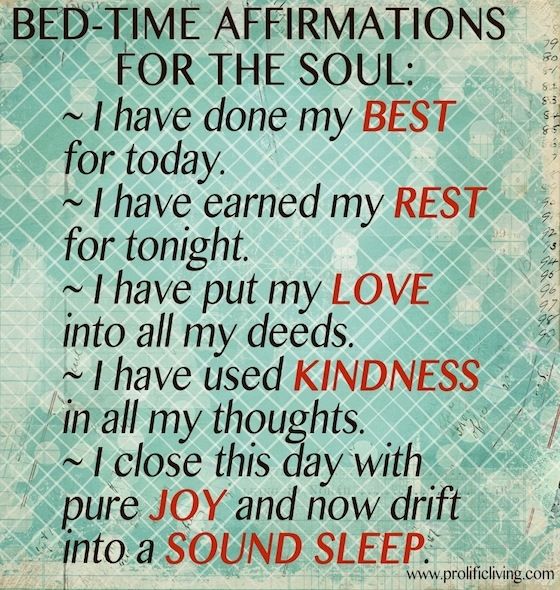 Bed Time Affirmations Bed Time Affirmations