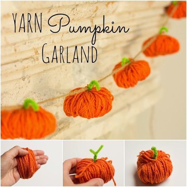 Easy To Make Yarn Pumpkin Garland Easy To Make Yarn Pumpkin Garland