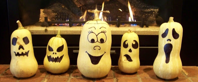 Squash with Permanent Marker Faces