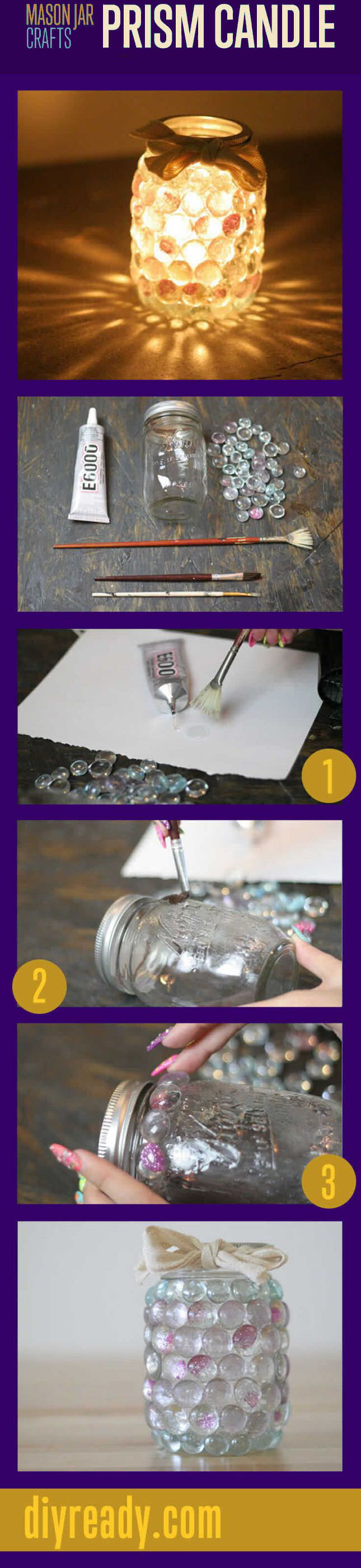 DIY Mason Jar Prism Light