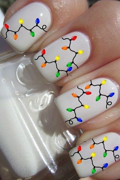 Christmas Light Nails