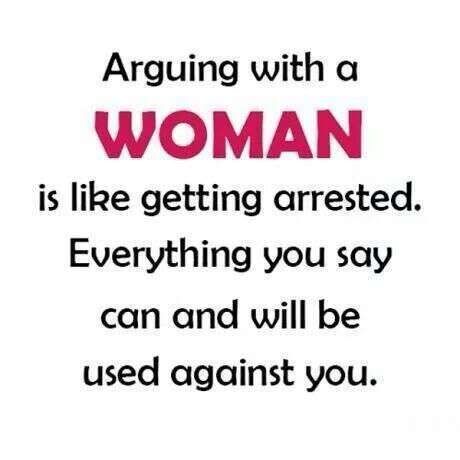 Arguing with a woman Arguing with a woman
