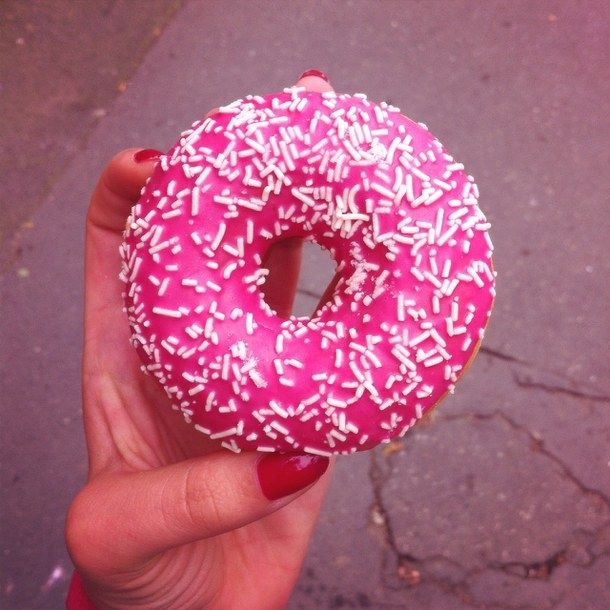 Pink white sprinkled donut Pink white sprinkled donut