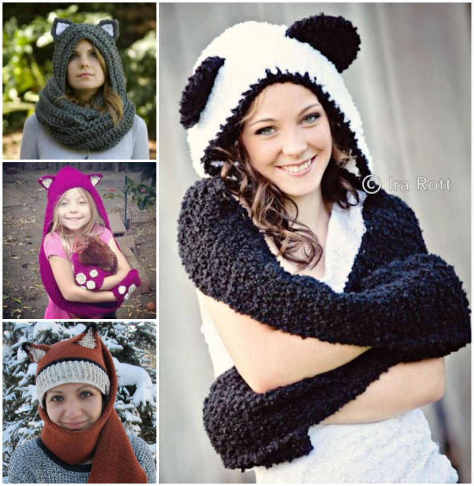 DIY Animal Themed Crochet Scoodies