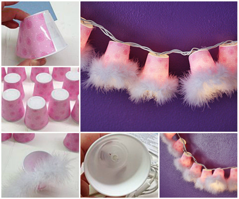 Plastic cup garland lights
