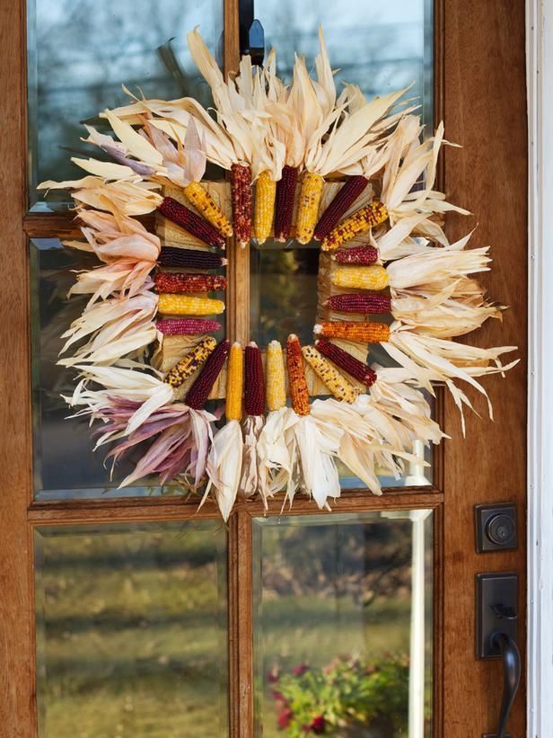 DIY Square Indian Corn Wreath