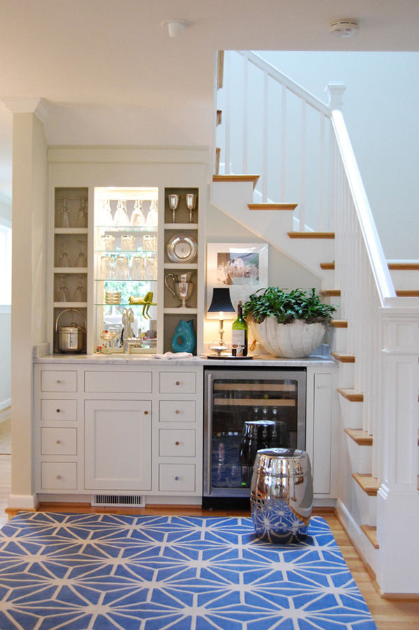 Built-In Bar Beneath Stairwell 