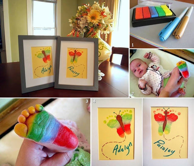 DIY Butterfly Footprint Artwork