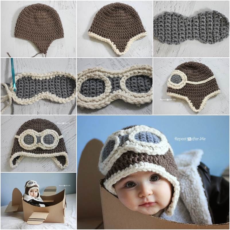 Crochet DIY Aviator Hat