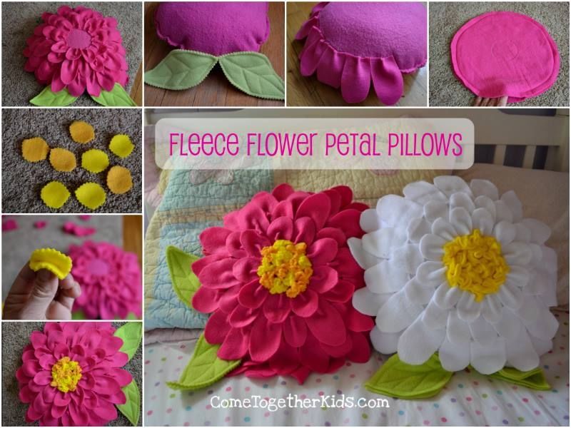 Pretty fleece flower petal pillows