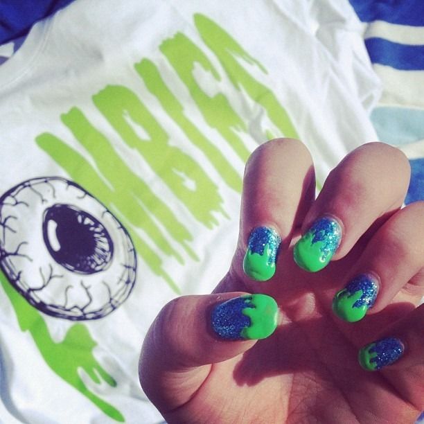 Green slime nails