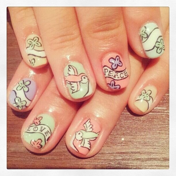 Peace and love nails Peace and love nails