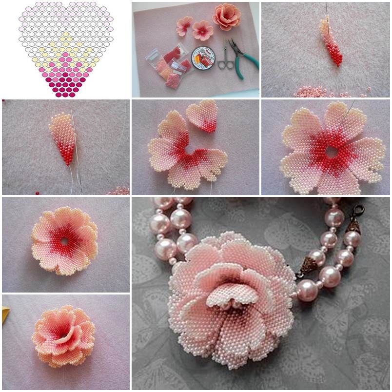 Beaded Floral Necklace Beaded Floral Necklace