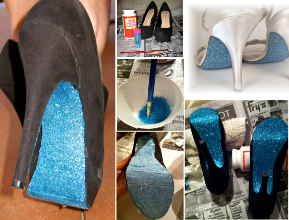 Wedding Blue Glitter Pumps